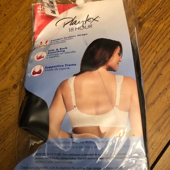 NWT (box) 18 Hour Playtex Black Bra 36C - Picture 2 of 2